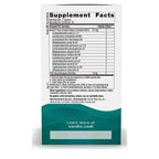 The back of a Nordic Naturals dietary supplement bottle, showing the Supplement Facts panel with a teal lower section and white upper section, on a plain white background.