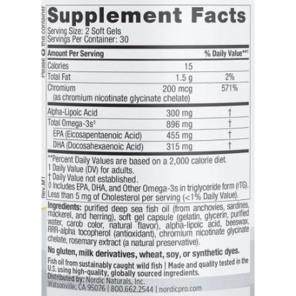 Nordic Naturals ProOmega Blood Sugar 60sg