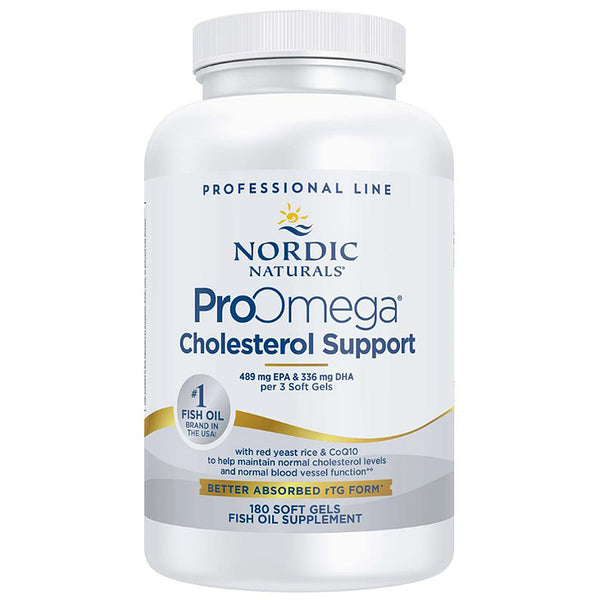 Nordic Naturals ProOmega Cholesterol Support supplement bottle on a white background