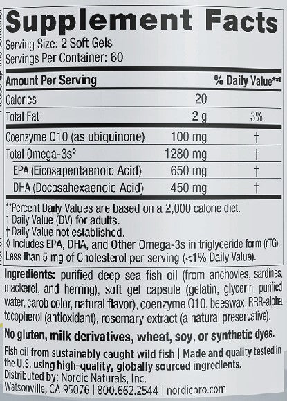 Nordic Naturals ProOmega CoQ10 100mg 120sg
