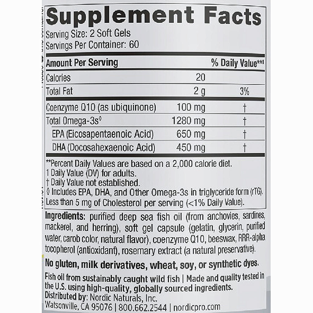 Nordic Naturals ProOmega CoQ10 100mg 60sg