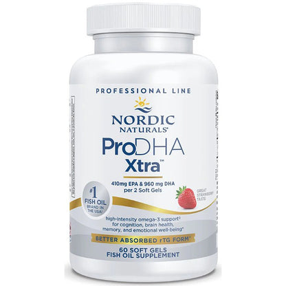 Nordic Naturals ProDHA Xtra supplement bottle on a white background