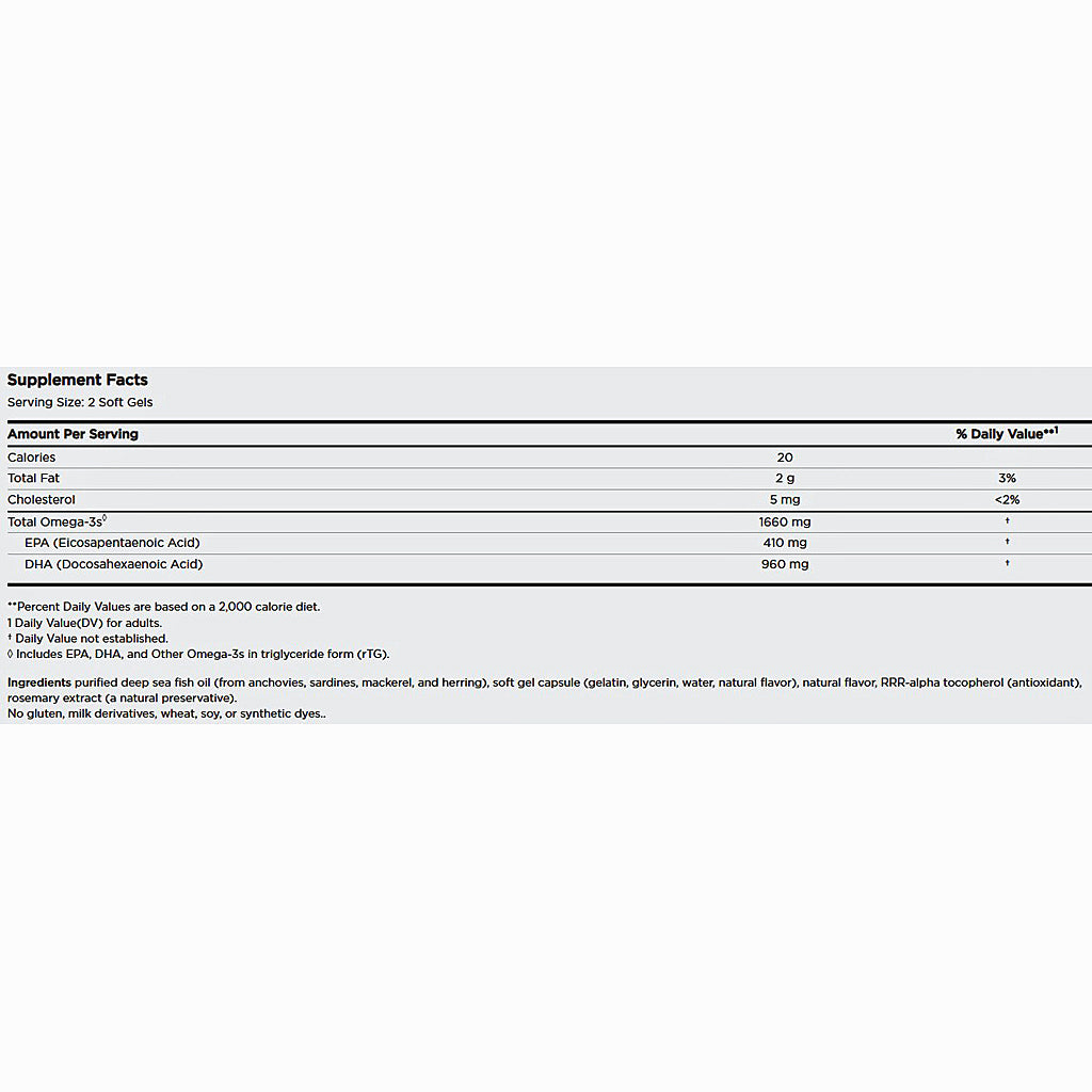Supplement facts label with detailed nutritional information on a white background
