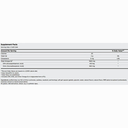 Supplement facts label with detailed nutritional information on a white background
