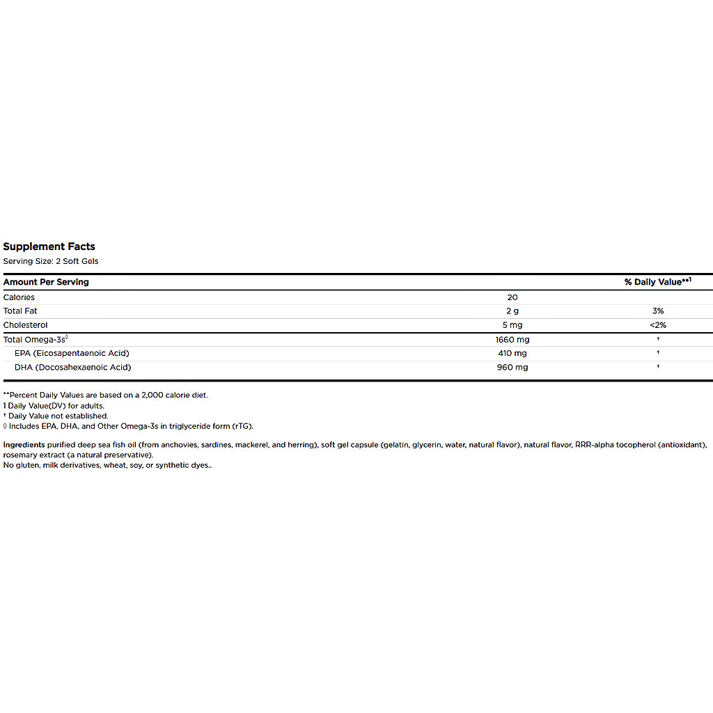 Supplement facts label with detailed nutritional information on a white background