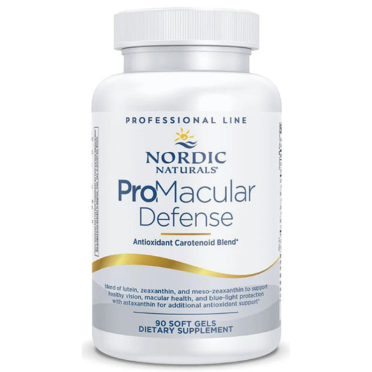 Nordic Naturals ProMacular Defense dietary supplement bottle on a white background
