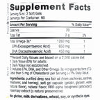 Supplement facts label for a product with omega-3 content