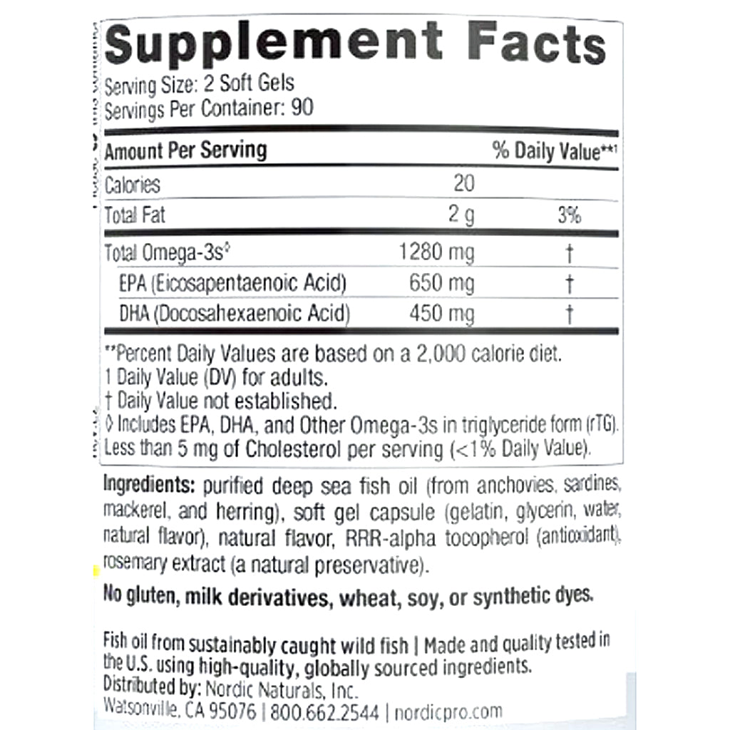 Nordic Naturals ProOmega (lemon) 180sg
