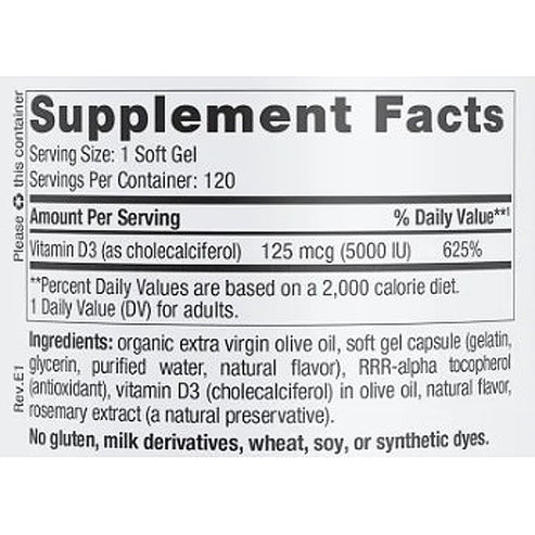 Nordic Naturals Vitamin D3 5,000 IU (Orange) 120sg