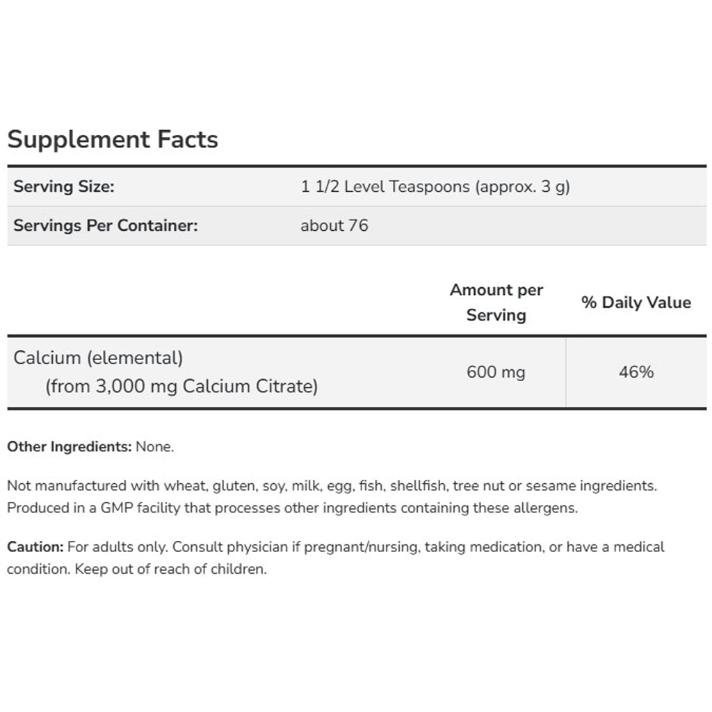 NOW Calcium Citrate Pure Powder 8 oz.