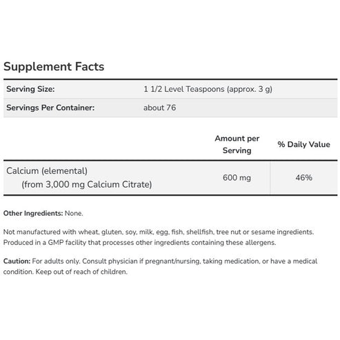 NOW Calcium Citrate Pure Powder 8 oz.
