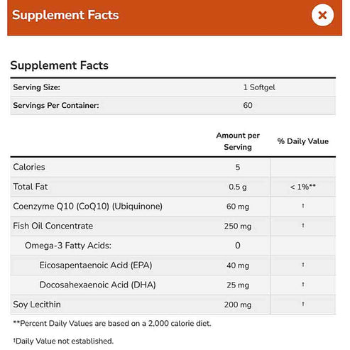 NOW CoQ10 60mg + Fish Oils 120sg
