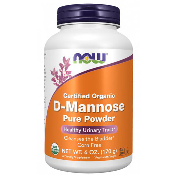 Now D-Mannose organic powder, bladder lining health, urinary tract support, corn free, front label