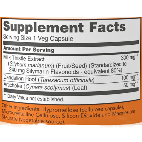 NOW Milk Thistle Extract 300mg - Double Strength 50vc