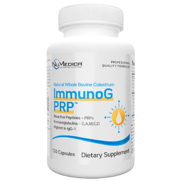 numedica immunog prp capsules front label, gut health, muscle support, immune health