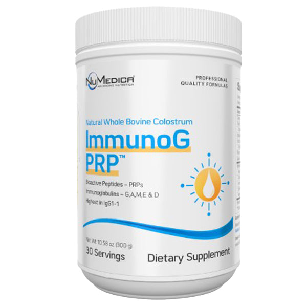 NuMedica ImmunoG PRP powder, immune, joint, muscle and gi support, front label