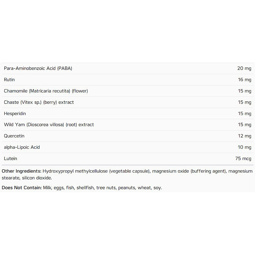 List of ingredients and their quantities with a white background