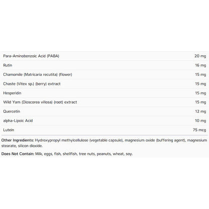 List of ingredients and their quantities with a white background