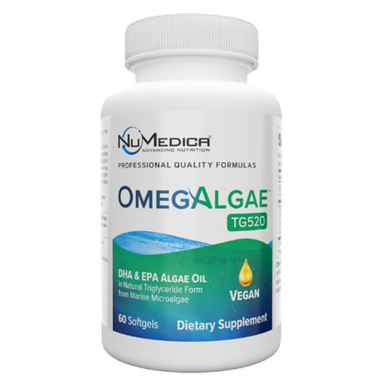 NuMedica OmegAlgae TG520 cognition, immune support, cardiovascular health, front label