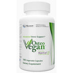 Supplement bottle labeled 'OsteoVegan' on a white background