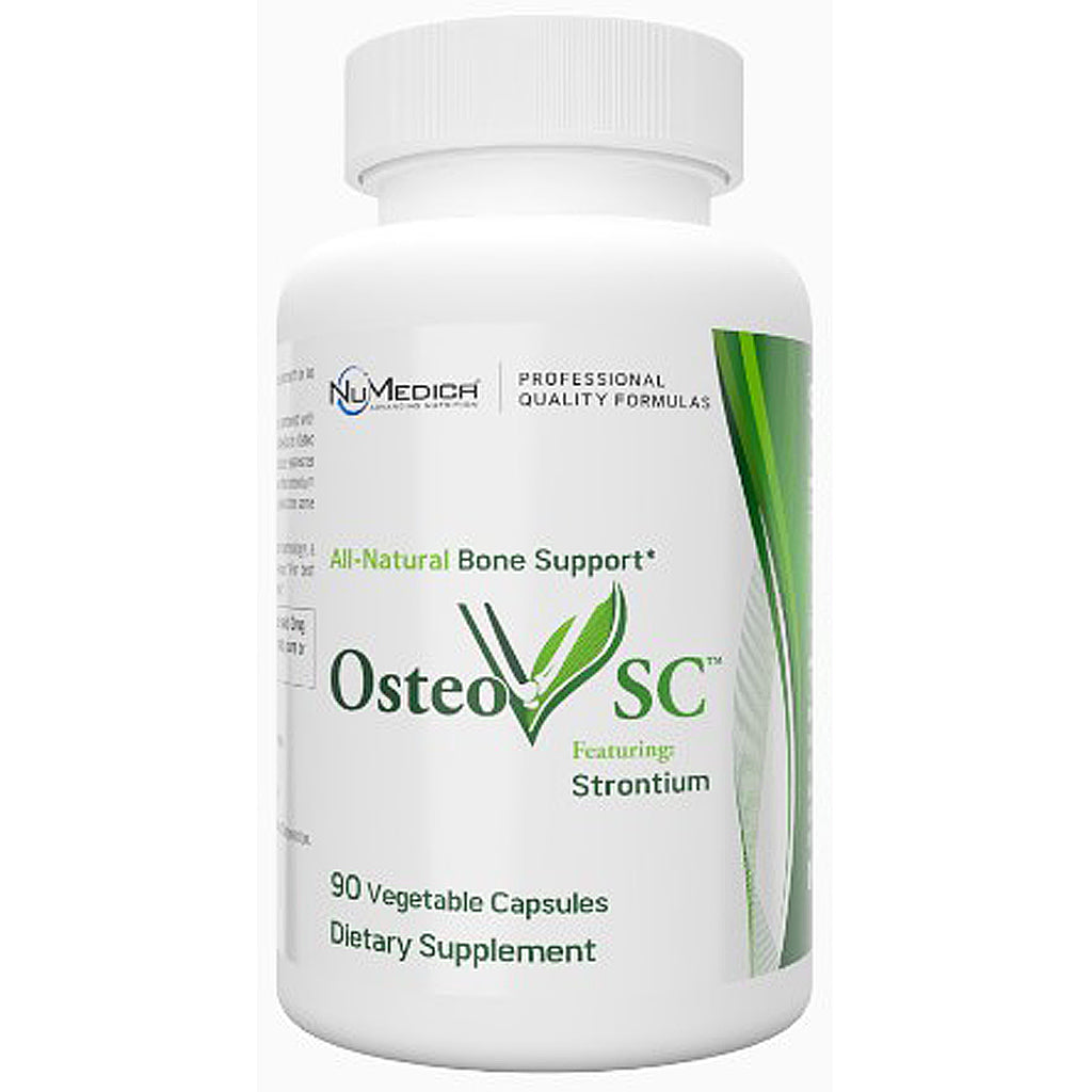 Supplement bottle labeled 'OsteoVSC' on a white background