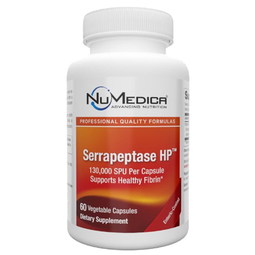 NuMedica Serrapeptase HP, front label, support healthy inflammatory response, sinus and respiratory health