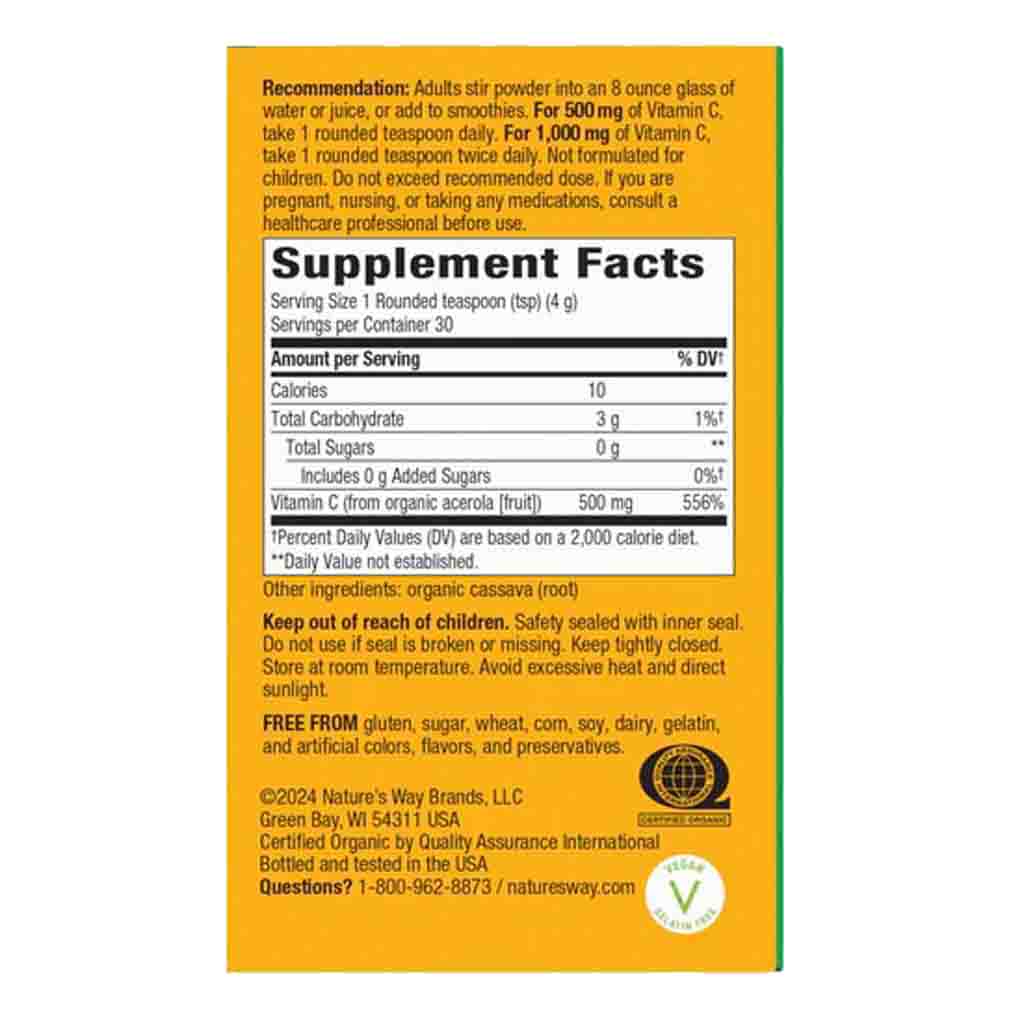 Natures Way Alive! Organic Vitamin C powder 120g