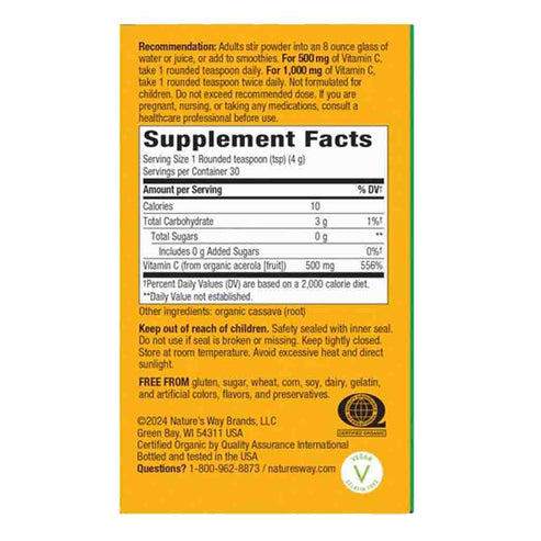 Natures Way Alive! Organic Vitamin C powder 120g