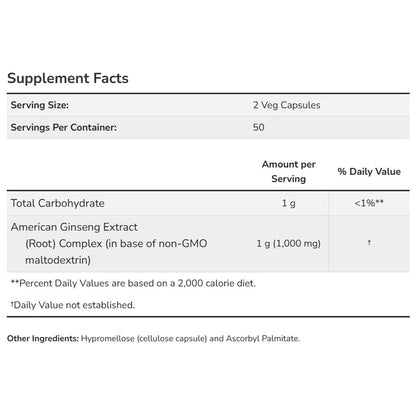 Supplement facts label with serving size, servings per container, and ingredient details.