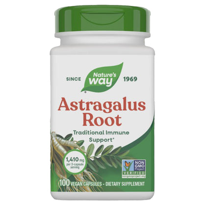 Nature's Way Astragalus Root supplement bottle on a white background