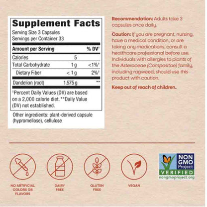 Natures Way Dandelion Root 100 vegan capsules