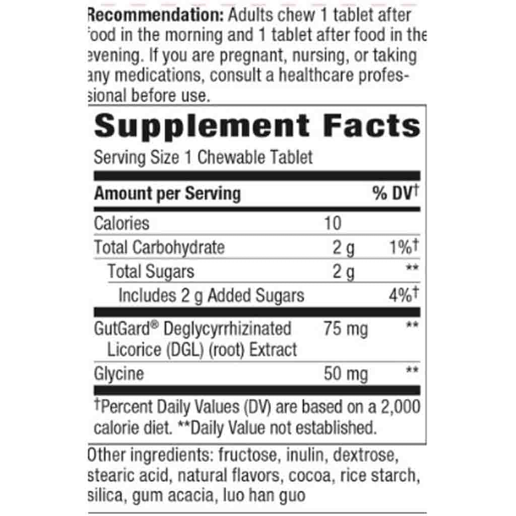 Natures Way Extra Strength DGL Ultra Chewable Chocolate 90T