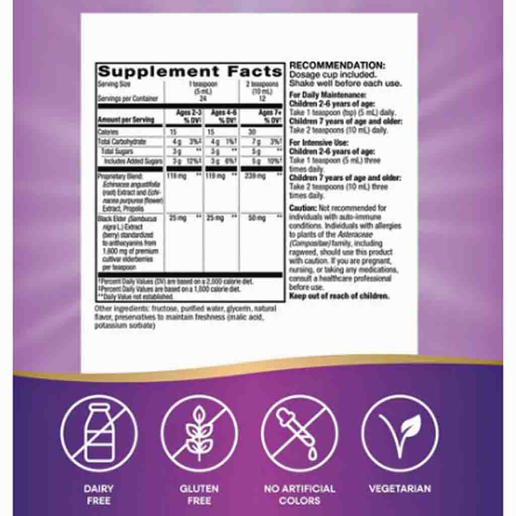 Natures Way Sambucus Immune Syrup for Kids (Elderberry) 4oz