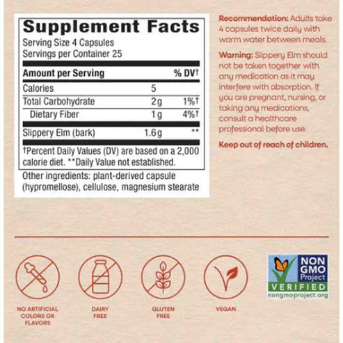 Natures Way Slippery Elm Bark 100c