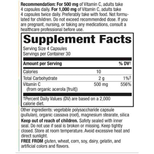 Natures Way Alive! Organic Vitamin C 120c