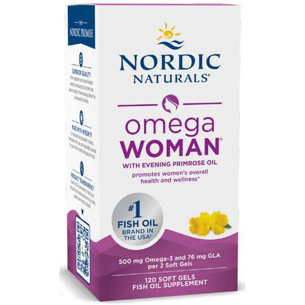 Nordic Naturals Omega Woman supports immune function, brain and cognitive support, cardiovascular health, front label