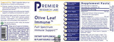 Premier Research Labs Olive Leaf Immune 60c