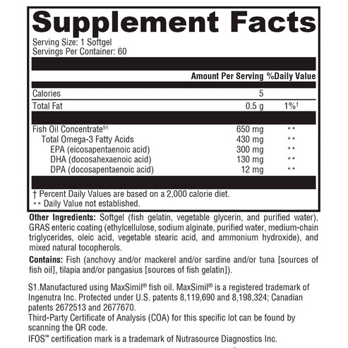 Xymogen Omega MonoPure 650 EC 60sg