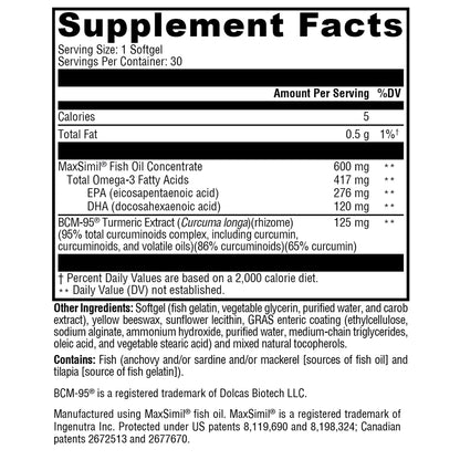 Xymogen Omega MonoPure Curcumin EC 30 sg
