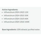 List of active ingredients with corresponding multiplicities and base ingredients on a white background.