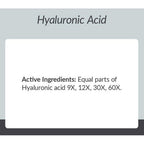 Text box with hyaluronic acid information on a gray background