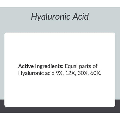 Text box with hyaluronic acid information on a gray background