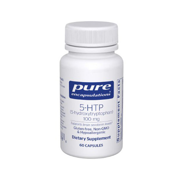 White supplement bottle labeled 'pure encapsulations' on a white background