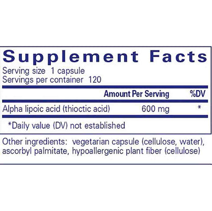 Pure Encapsulations Alpha Lipoic Acid 600mg 120c