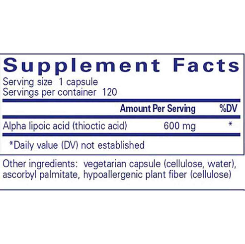Pure Encapsulations Alpha Lipoic Acid 600mg 120c
