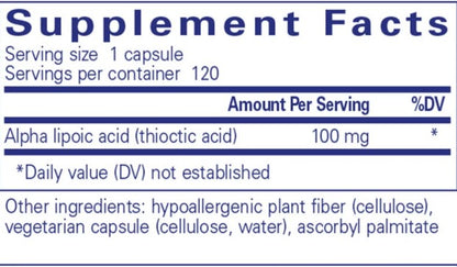 Pure Encapsulations Alpha Lipoic Acid 100mg 120c