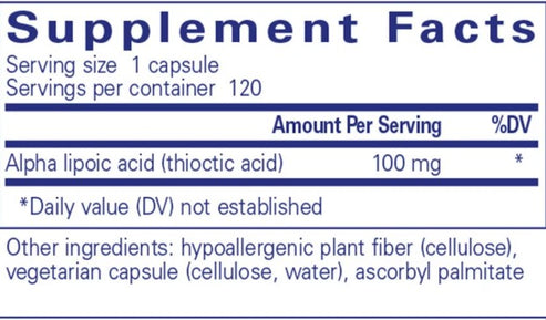 Pure Encapsulations Alpha Lipoic Acid 100mg 120c
