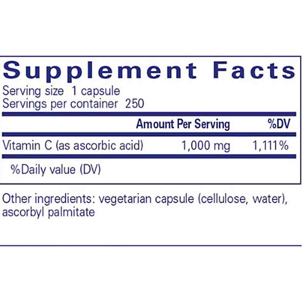 Pure Encapsulations Ascorbic Acid Capsules 250C