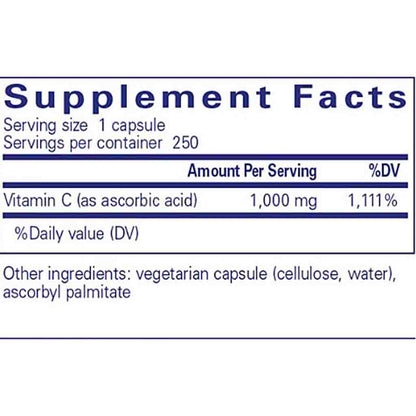 Pure Encapsulations Ascorbic Acid Capsules 250C