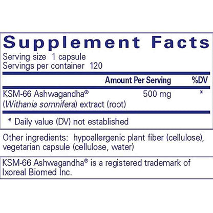 Pure Encapsulations Ashwagandha 120c